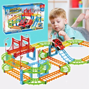 Электрический двухэтажный железнодорожный вагон, обучающий детский гоночный поезд, игрушки 