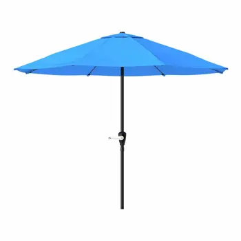 9-футовый зонт для патио с легкой рукояткой, красный пляжный зонт от солнца, поддерживающий и удерживающий набор дождевиков для сада