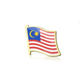 2 шт Позолоченный Национальный флаг Малайзии ошейник значок brassard Национальный символ коллекционная эмблема металл арт