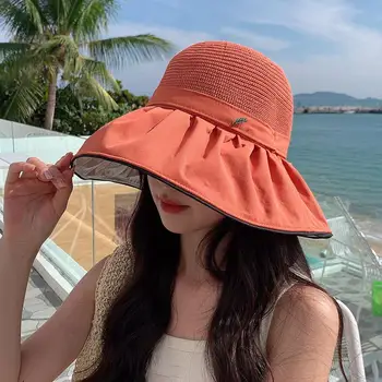 Summer Sun Hat Outdoor Foldable Bucket Hats Women Anti-UV Sun Hat Sunscreen Beach Casual Fashion Ladies Hat шляпа женская летняя