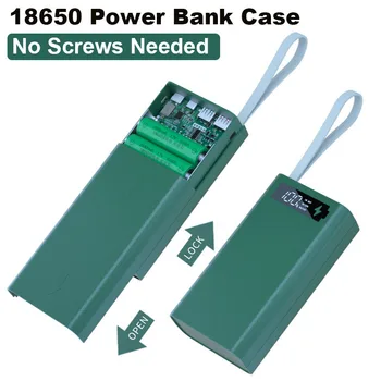 Батарейный блок 10 Вт Быстрая беспроводная зарядка PD QC3.0 Быстрая Зарядка DIY Power Bank Box Чехол 18650 Держатель батареи Коробка