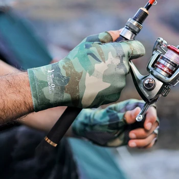 Летние Мужские перчатки для рыбалки, камуфляж в джунглях, дышащие износостойкие спортивные перчатки на половину пальца, нескользящие перчатки для верховой езды на открытом воздухе