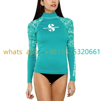 Женская защита от сыпи Для серфинга, серфинга, дайвинга, купальников, обтягивающая футболка с длинным рукавом, солнцезащитная одежда 2023