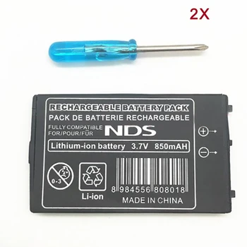 2 шт./лот, литий-ионный аккумулятор емкостью 850 мАч для Nintendo DS NDS, литий-ионный аккумулятор с мини-отверткой