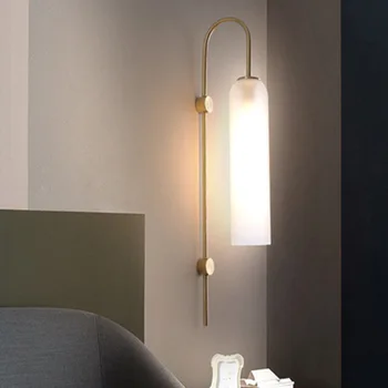 Современные роскошные настенные светильники в скандинавском стиле, металлический Стеклянный настенный светильник для гостиной, Фоновое украшение для телевизора, Лампа для ванной комнаты, Светодиодное освещение