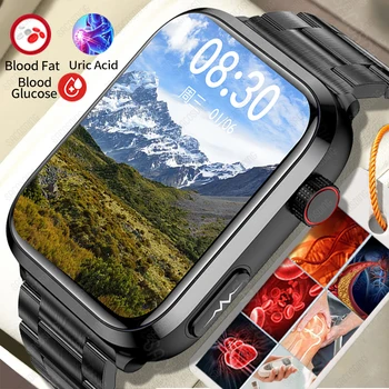 SACOSDING Липид крови Глюкоза Смарт-Часы Здоровье Монитор мочевой кислоты ЭКГ + PPG Часы Сердечного ритма Bluetooth Вызов Smartwatch Мужчины