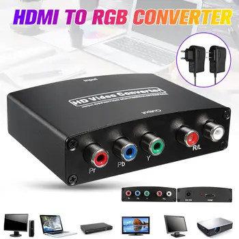 1080P совместим с RGB компонентом 5 RCA YPbPr Видео + R/L аудио конвертер адаптер ТВ ПК
