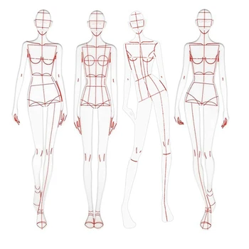 Линейки для иллюстрации моды, шаблоны для рисования, Линейка для шитья гуманоидных узоров, дизайн Одежды, Измерение, тип