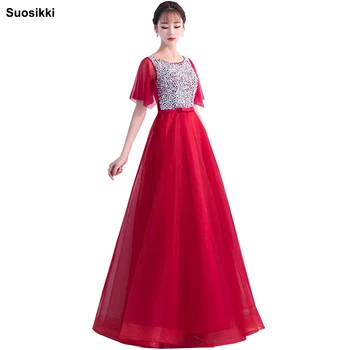 Suosikki/ Новое поступление, роскошные длинные стильные платья, расшитые бисером тюлевые вечерние платья, вечернее платье для выпускного вечера длиной до пола