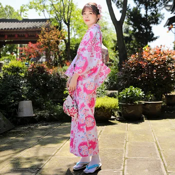 Весеннее японское кимоно 2022, Женский Улучшенный розовый костюм-кимоно 