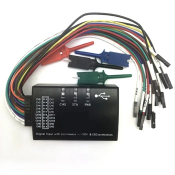 USB Logic 100MHz 16Ch Логический Анализатор Черный Логический Анализатор Пластиковый Логический Анализатор Для ARM FPGA H2-002