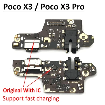 Оригинальный Новый USB Зарядное Устройство Док-Разъем Зарядный Порт Плата Micro Flex Кабель Для Xiaomi POCO X3 NFC Глобальная версия / Poco X3 Pro