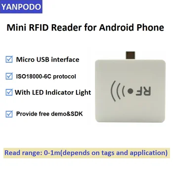 Считыватель OTG для мобильного телефона Yanpodo UHF Интерфейс Micro USB RFID UHF Портативный мини-карманный кард-ридер с бесплатным SDK