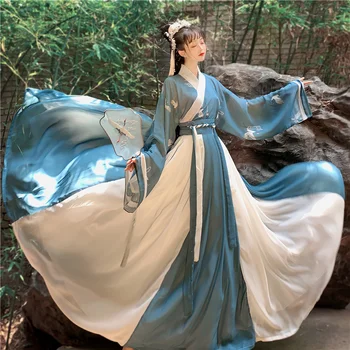 Женское платье Hanfu, Традиционный китайский тканевый наряд, Сценические костюмы для древних народных танцев, Восточная Сказочная принцесса, Косплей