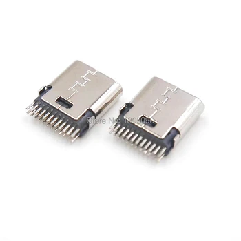 10шт micro USB вертикальный 24P для разъема 3.1 Type C 24p type-C без боковой 24-контактной розетки Разъем для зарядки порта 3.1 Версия