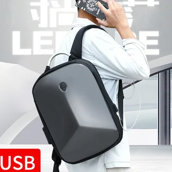 Водонепроницаемый износостойкий мужской рюкзак из ПВХ с USB-портом Charing, креативная сумка для ноутбука с паролем, модная дорожная сумка для студентов мужского пола