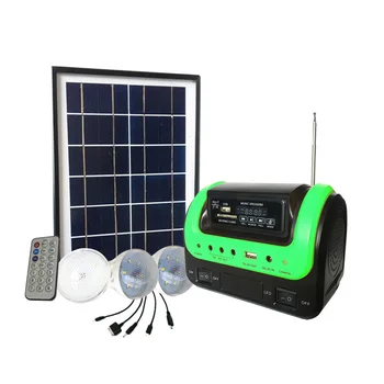 Аварийный Солнечный свет Портативная Наружная система Bluetooth MP3/ FM-радио Солнечный генератор энергии с 3 светодиодными лампочками Фонарик