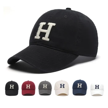 Бейсболка с буквой H, бейсбольная кепка, солнцезащитная кепка, весенне-осенняя бейсболка, спортивная кепка в стиле хип-хоп, приталенные кепки, шляпы для мужчин и женщин
