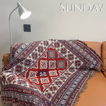 Винтажное Бохо-покрывало для кроватей с геометрическим рисунком, Одеяла для пикника, Пылезащитный чехол для дивана в этническом стиле, Скатерть для дома