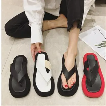 черные/белые смешанные цветные вьетнамки на толстой подошве, женские знаменитые дизайнерские тапочки с зажимом для ног, женские шлепанцы на платформе jandal, пляжная обувь