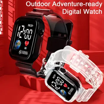 Детские светодиодные цифровые часы с точным хронометражем, водонепроницаемые спортивные наручные часы для мальчиков и девочек, стильные электронные часы