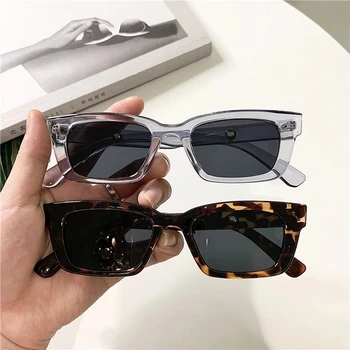 2022 Новые женские прямоугольные винтажные солнцезащитные очки Брендовая дизайнерская обувь в стиле ретро, Солнцезащитные очки, женские очки для водителя с кошачьим глазом