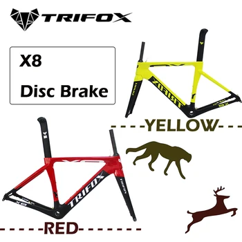 TRIFOX Полностью Карбоновая Рама дорожного Велосипеда X8 Small Di2 Поддержка Через Ось Дискового Тормоза 48 51 54 56 Вилка Подседельный Штырь Гарнитура X8TA