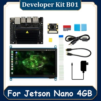 Для Jetson Nano 4GB Developer Kit Программирующий робот, Встроенная плата глубокого обучения + 7-дюймовый сенсорный экран, камера IMX219, штепсельная вилка DIY US