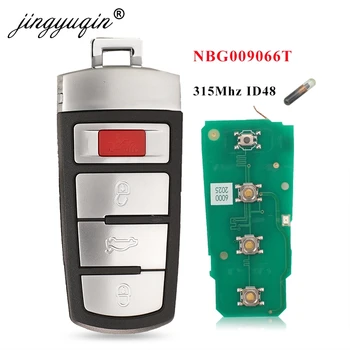 jingyuqin Smart Remote Автомобильный Брелок 4 Кнопки 315 МГц ID48 для Фольксваген Пассат 2006-2013 CC 2009-2015 FCCID NBG009066T