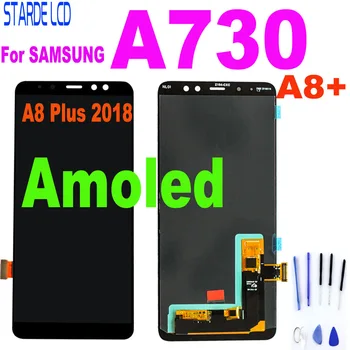 Super Amoled ЖК-экран Для SAMSUNG Galaxy A8 Plus 2018 A730 A8 + 2018 A730F ЖК-дисплей Сенсорный Дигитайзер Замена Для A730 LCD