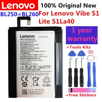 100% Оригинальный для Lenovo VIBE S1 S1C50 S1A40 BL250/BL260 Аккумулятор Литий-ионный Встроенный в мобильный телефон Литий-полимерный + Инструменты