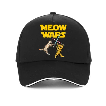 Мяу Войны Кошка Забавная шляпа Подарки Для Любителей Кошек Бейсболка Хлопковая Мужская Летняя Дышащая Регулируемая Бейсболка Snapback