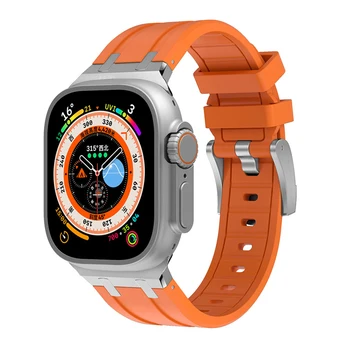 Силиконовый ремешок Для Apple Watch Ultra Band 49 мм 44 мм 45 мм 42 мм 40 мм 41 мм 38 мм спортивный браслет iwatch Serise SE 6 5 4 7 8 ремешок