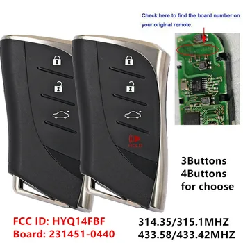 KEYECU Замена 3/4 кнопки SMART KEY бесконтактный Пульт Дистанционного Управления Fob 315/433 МГц для Lexus 2018-20 LC500 ES350 LS500 HYQ14FBF 231451-0440
