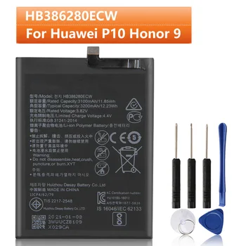 Сменный Аккумулятор телефона HB386280ECW Аккумулятор Для Huawei Honor 9 P10 Ascend P10 STF-AL10 STF-L09 3200 мАч С Бесплатными инструментами