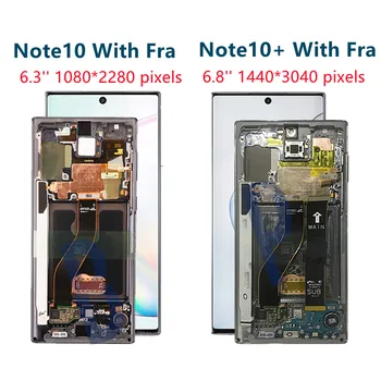 Для Samsung Galaxy Note 10 ЖК-дисплей N970F N970U с Рамкой, Сенсорный экран, Дигитайзер Для Samsung Note 10 Plus 5G N975