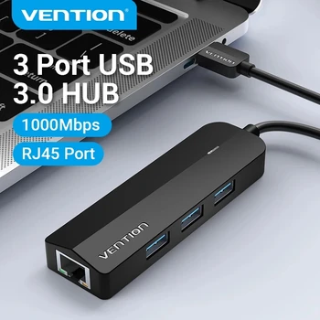 Vention USB Ethernet Адаптер 1000 Мбит/с USB 3,0 к RJ45 Концентратор с Разъемом Зарядного устройства Micro USB для Macbook Сетевой Жесткий USB-Разветвитель