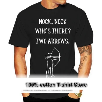 Мужская футболка с коротким рукавом Nock Nock. У кого там две стрелы.   Футболка для стрельбы из лука, женская футболка