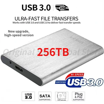 Портативный SSD USB3.0 HDD 2 ТБ 4 ТБ 32 ТБ 128 ТБ 256 ТБ Высокоскоростной Внешний жесткий диск Массового хранения Данных Мобильный Жесткий диск Для настольного компьютера/Ноутбука