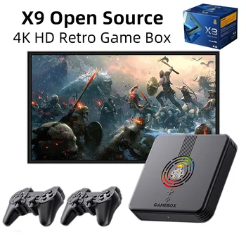 Ретро Коробка для Видеоигр X9 2.4G Беспроводной 4K HD Выход 1920 *1200 S905 Более 60 Симуляторов Игровая Коробка 3D PS1 PSP для Детского подарка