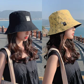 Летняя Корейская версия Модной шляпы Рыбака, Женская Солнцезащитная шляпа с защитой от ультрафиолета, Японская Универсальная Двусторонняя шляпа от Солнца
