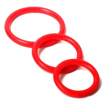 Высококачественные силиконовые кольца для пениса 3 в 1 для взрослых с задержкой эякуляции, мужские резиновые инструменты для увеличения мужского члена, секс-игрушки