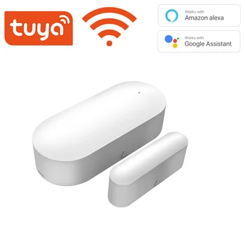 Tuya Smart WiFi Дверной Датчик Детекторы открытия/Закрытия Дверей Совместимы С Alexa Google Home Приложение Smar tLife Бесплатный Индивидуальный ЛОГОТИП