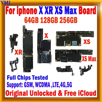 64GB 128GB 256G Для iPhone X XR XS Max Материнская плата MB С/Без Face ID 100% Оригинальная Бесплатная Разблокировка материнской платы iCloud С полным набором чипов