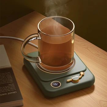 Кофейная Чашка Wamer, Электрический Нагреватель для Кружек, Постоянная Температура, 3 Настройки Передач, Сохраняет чай с молоком Теплым, Автоматическое Выключение Нагревательной Подставки для Дома