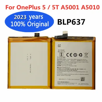 2023 Года 100% Оригинальный аккумулятор для Oneplus 5 1 + 5 5T Сменный аккумулятор BLP637 3300 мАч, Высококачественные аккумуляторы для телефонов