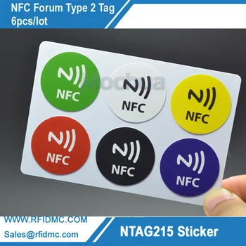 6шт Этикетка NTAG215 NFC NTAG215 Наклейка-бирка для Tagmo с цветной печатью