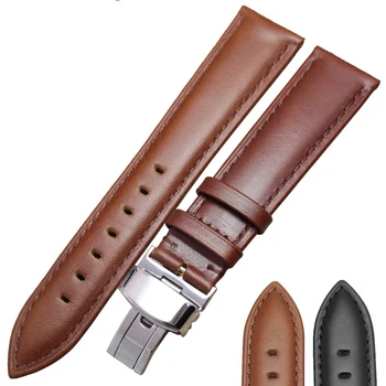 ремешок для часов из натуральной кожи 18 мм-24 мм, коричневый, черный, высококачественные ремешки для часов, застежка для браслета, аксессуары