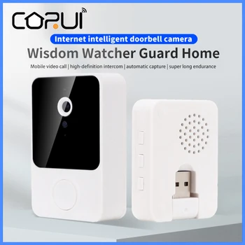 CoRui Smart Wireless Remote Video Wifi перезаряжаемый охранный детектор движения двухсторонний аудио-голосовой визуальный интеллектуальный дверной звонок