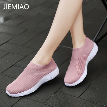 JIEMIAO/ Женская Прогулочная обувь, Модная Повседневная Спортивная обувь, Дышащие Прогулочные Кроссовки, Противоскользящие Zapatillas Mujer, Размер 35-42